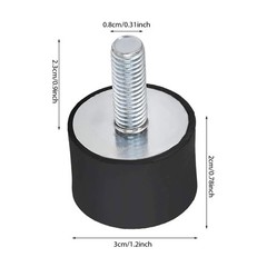 4pcs M8 Thread Rubber Mounts Vibration Isolators Rubber Shock Absorber