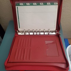 Franklin Covey Day One Classic Red Faux Alligator Binder Planner + New Inserts