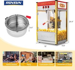 ROVSUN 10oz 40 Cups Commercial Popcorn Popper Maker Machine 800W Bar Service
