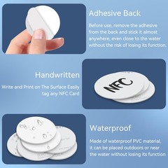 50 Pieces NFC Tags NTAG215 NFC 215 Tags Blank NFC Coins White NFC Stickers Ca…