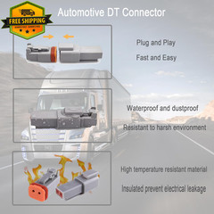 Deutsch DT 2 Pin Waterproof Electrical Wire Connector Kit for Car Truck Boat
