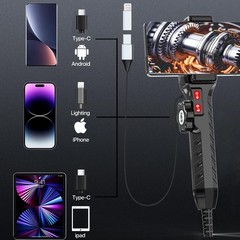 SALE! Endoscope 2-Way 360° Inspection Camera Articulating Borescope for Phone
