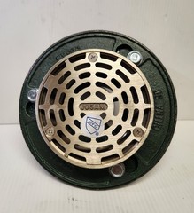 3″ NO-HUB FLOOR DRAIN WHIT 5″ ADJUSTABLE NIKALOY STRAINER WHIT 1/2″ TRAP PRIMER