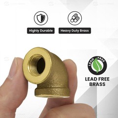 Lead Free Brass 90 Degree Elbow Pipe Fitting NPT Threads 3/4 Inch Plumbing