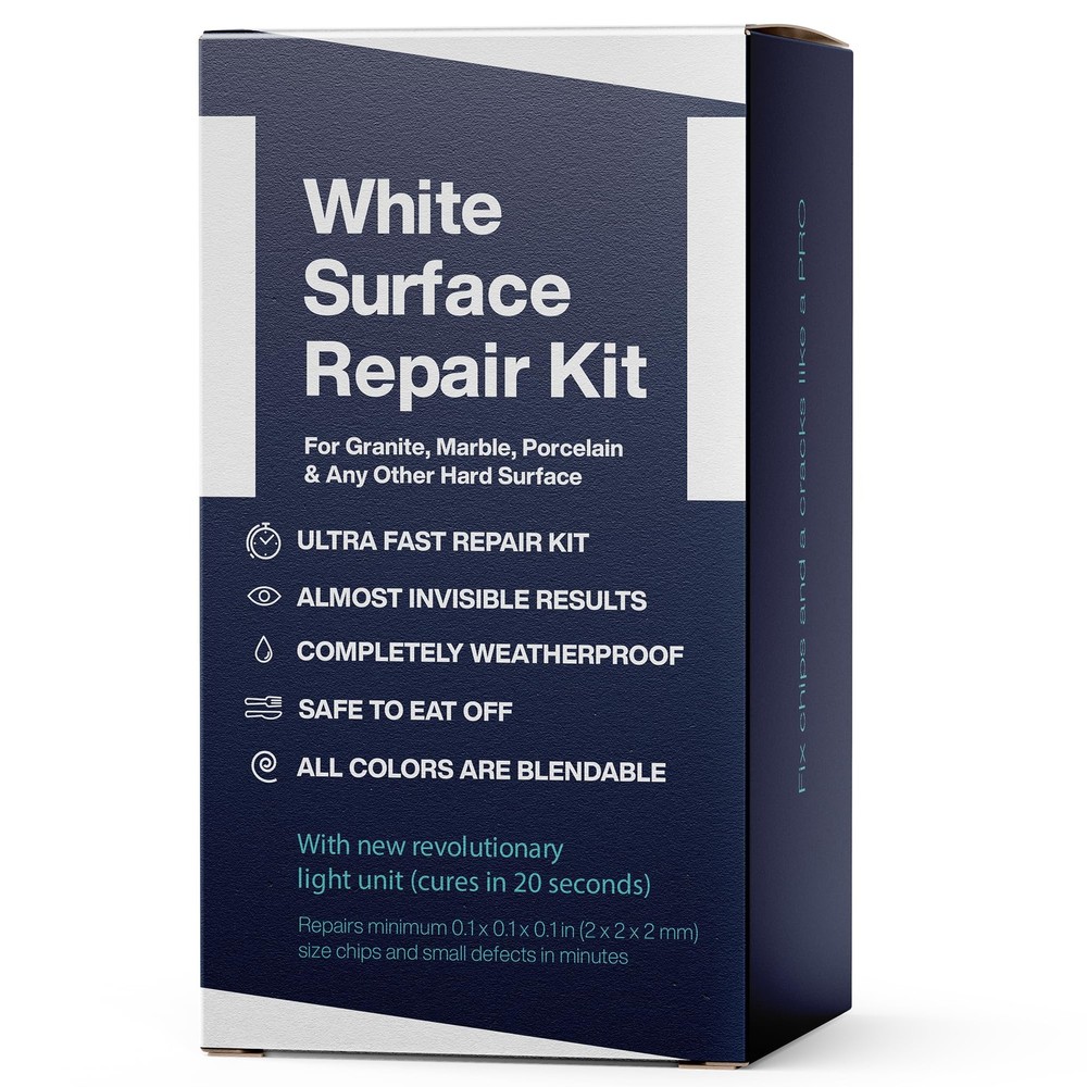 Quartz Countertop Repair Kit Clear, White Acrylic & Dark White Color Ideal a…