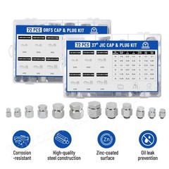 144 Piece JIC & ORFS Cap and Plug Kit Hose Tube & Pipe Fitting Set Hydraulic USA