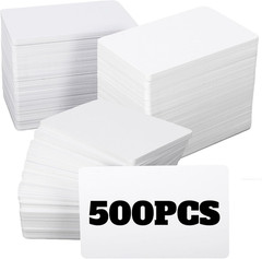 500 Pack Blank PVC ID Cards CR80 30 Mil White Plastic Card for Photo ID Badge Pr