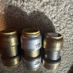 (3)SharkBite Push-To-Connect Brass Coupling 3/4″ x 3/4″ Plumbing Fittings