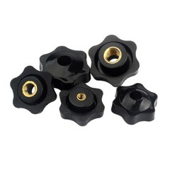 Thumb Screw Bolts Female Thread Black Round Fluted Clamping Knob M4 to M12