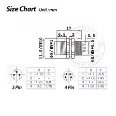 PG7 M8 Sensor Connector 3 Pin / 4 Pin Male / Female Straight / Elbow Plug IP67