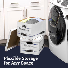 Bankers Box Basic Duty Letter/Legal Storage Box with Lids, White Color, 10 Pack