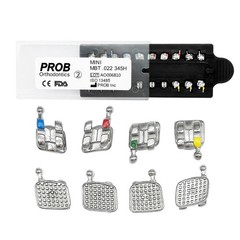 PROB Orthodontic Dental Brackets Braces Mini Standard Roth MBT.022/.018 Hooks