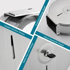 Commercial Jumbo Toilet Paper Dispenser with Shelf, 304 Stainless Steel 9” Roll
