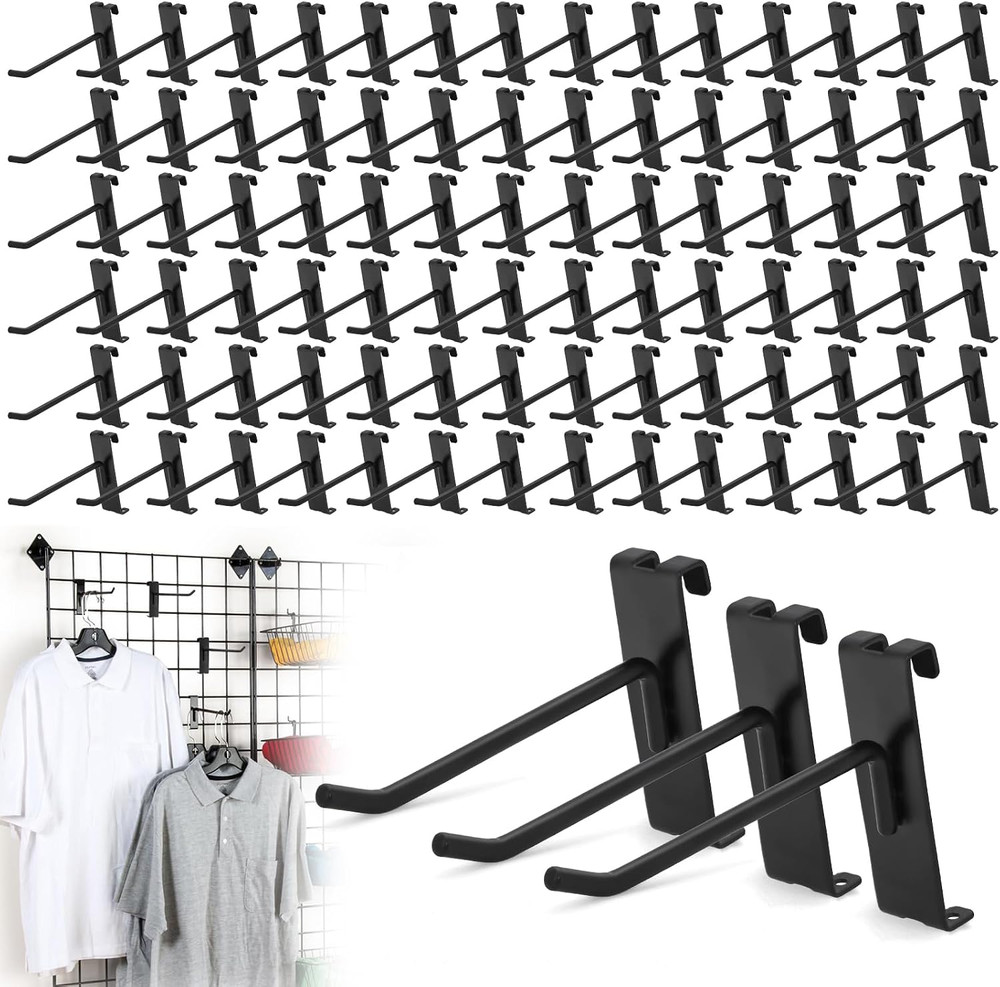 100 Pcs Gridwall Hooks, 4 Inch Grid Wall Hook Display for Gridwall Panel, 20