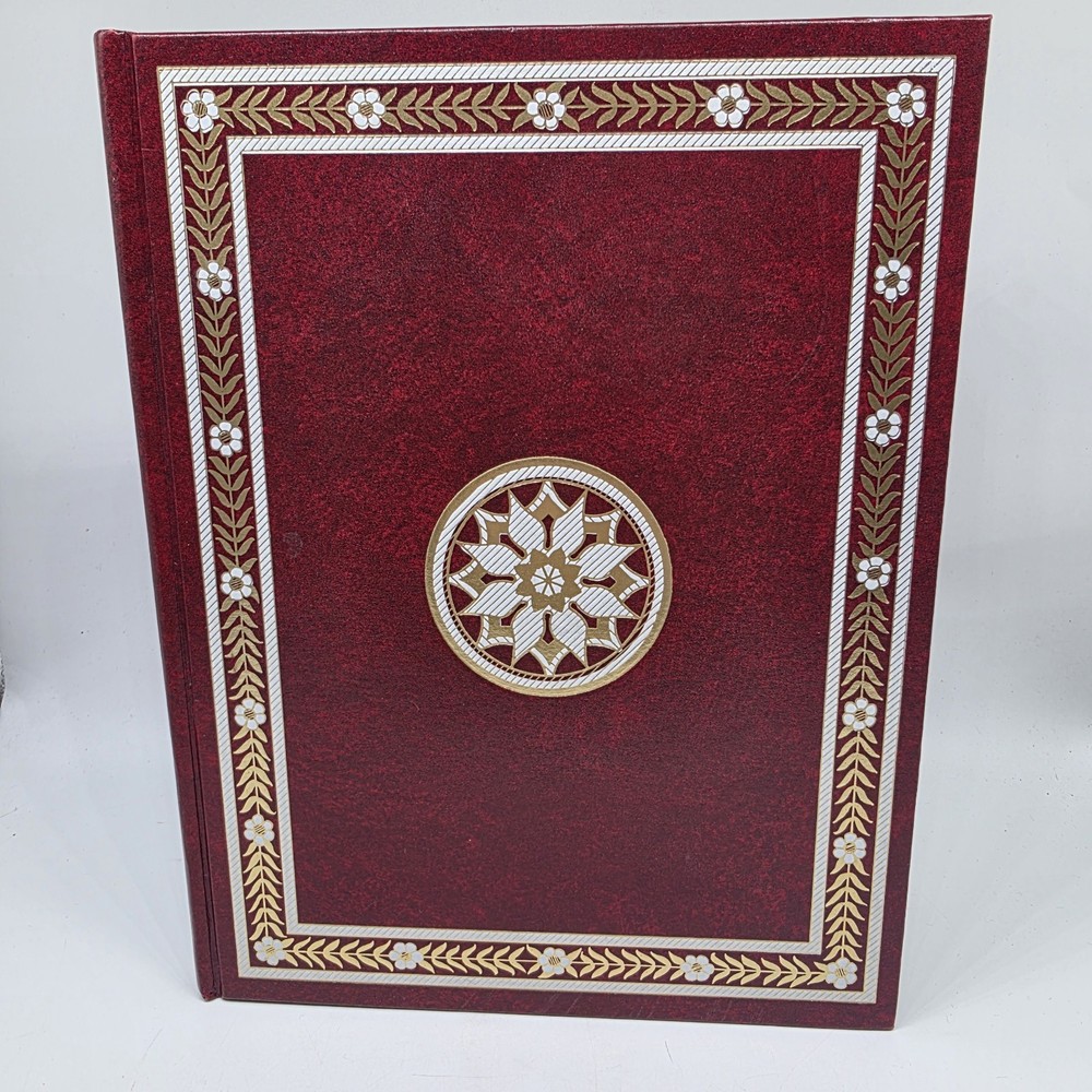 Vtg Anything Book™️ Hardcover Blank Journal Unlined Unruled Sketch Art Deco Red
