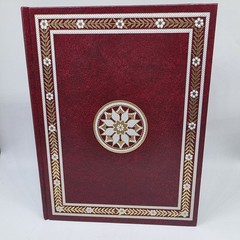 Vtg Anything Book™️ Hardcover Blank Journal Unlined Unruled Sketch Art Deco Red