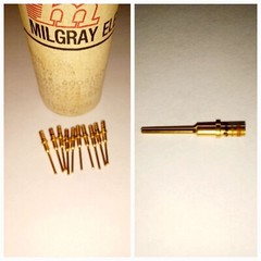 Lot of 10* MILGRAY M39029/4-110 MIL-SPEC Male Pin Contact 20-24awg GOLD MIL-SPEC