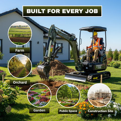 Free Ship TYPHON TERROR XVIII 4000lb Mini Excavator Kubota D902 w 13 Attachment