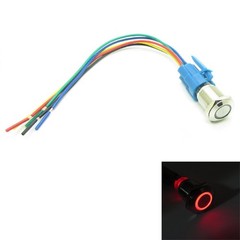 US Stock 16mm Metal Push Button Switch 12V – 24VDC Wide Voltage LED Waterproof