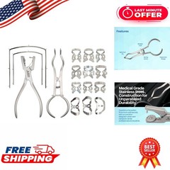 ARTMAN INSTRUMENTS Rubber Dam Kit – 12 Clamps, Punch Plier, Dental Tools