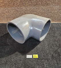 Charlotte 806-100 10″ Schedule 80 PVC Molded Elbow – Slip x slip, Gray