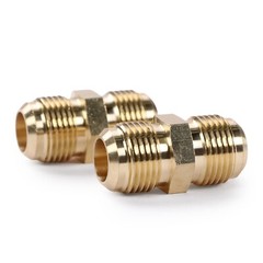 U.S. Solid 2pcs Brass Pipe Fitting Male Tube Coupler, 5/8″ Flare x 5/8″ Flare