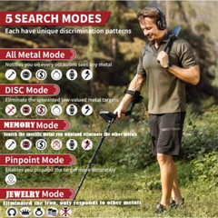 LCD Display Metal Detector Gold Digger Finder 10″ IP68 Waterproof Search Coil