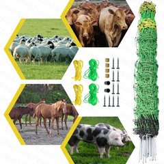 Electric Netting Fence Kit Sheep Fencing 42″H x 164’L with Posts Spikes Green