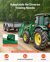 Uimoso Pallet Fork Frame Attachment w/ 36″ Skid Steer Forks for JD Tractors