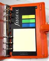 Rare HTF Filofax Orange Leather Finsbury Personal Organizer Planner 7.5″Ht 5.25W