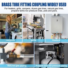 Brass Flare Tube Fittings Adapter Male 3/8″ to Female 0.5 inches,