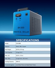 OMTech CW-3000 Industrial Water Chiller w/ 9L Tank for CO2 Laser Engraver Cutter