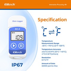 Elitech RC-5 USB Reusable Temperature Data logger Temp Recorder with PDF Report