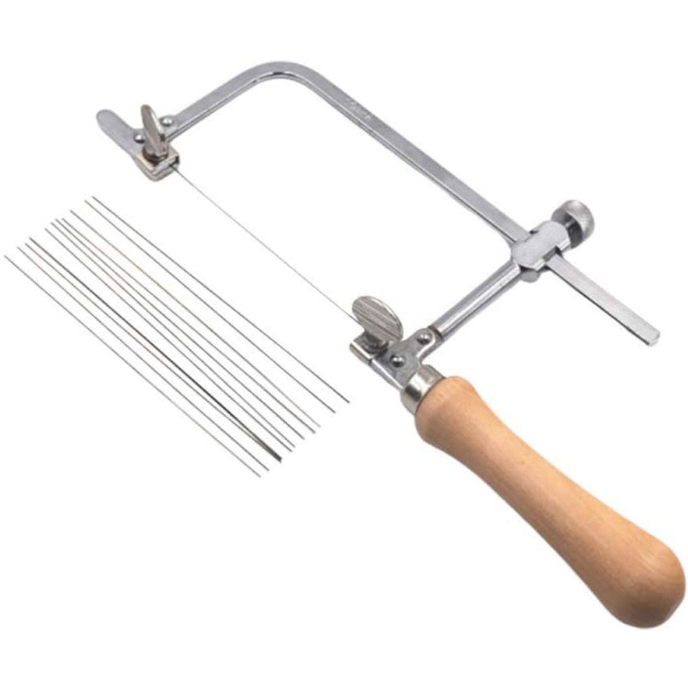 For Mini U-Shaped Jewelry DIY Saw Kit: NEW Bow Saw Frame +12 Blades