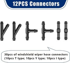 30 PCS Car Windshield Washer Hose Kit, 13.1Ft/4M Washer Fluid Hose, I-Type Y-Typ