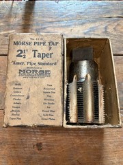 Vintage Morse Pipe Tap 2-1/2″ Taper No. 1115 Die American Standard Metalwork