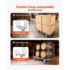 Uimoso Heavy Duty Foldable Platform Cart, 2650 lbs Capacity with Wheels