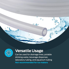 1/2 Inch ID (5/8 Inch OD) PVC Clear Vinyl Tubing, 10 Foot Length, 98568