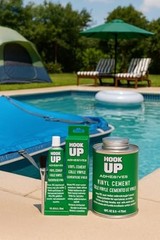 HOOK UP Vinyl Cement – Waterproof Pool Liner Repair Glue for Vinyl & PVC, Fas…