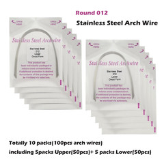 100PCS Orthodontic Arch Wire Stainless Steel Round Rectangular Ovoid Natural