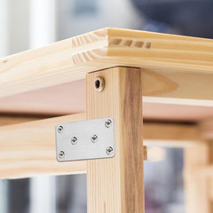10Pcs Metal Flat Brackets for Wood, 80 × 40 × 1.75Mm Heavy Duty Stainless Steel