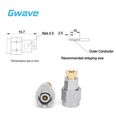 2.4mm Male Connector for .086′ Series Cables, DC – 50GHz
