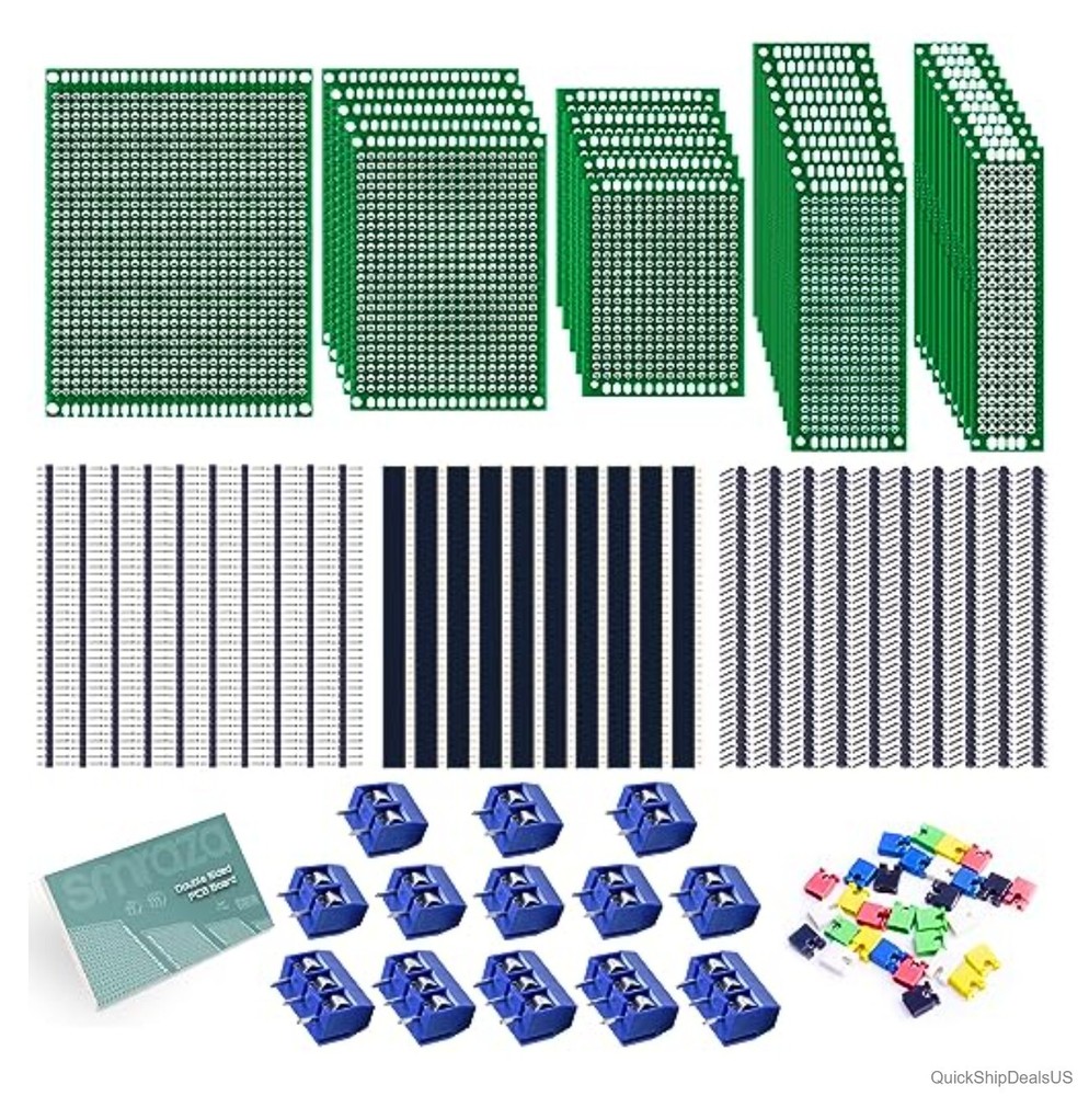 104pcs Double Sided PCB Board Kit Prototype Boards for DIY Soldering Electronic