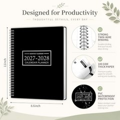 2027-2028 Monthly Planner, Jan 2027-Dec 2028, A4 2027 – Dec Black
