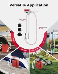 Electric Fuel Transfer Siphon Pump Battery Powered Gas Oil Water Liquid 2.4 GPM
