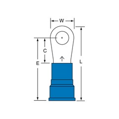 3M Ring Tongue, Nylon Insulated Brazed Seam 6 AWG, 94758, 15-14S-WN