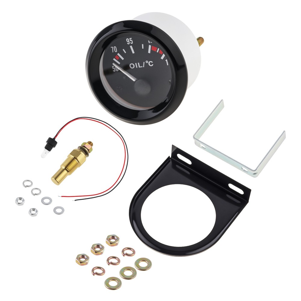 Car Oil Temp Gauge 2″ 52mm Auto Oil Temperature Gauge Meter Celsius Temp Pointer