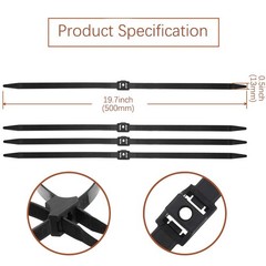 10-100pcs Heavy Duty Tactical Handcuff Zip Ties 13x500mm Black Nylon Dbl Locking