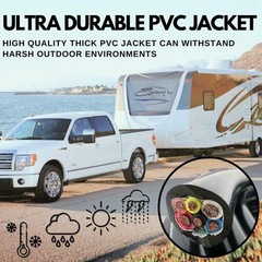 Heavy Duty 14/12/10AWG Multi Guage 7 Way CCA Conductor Wire RV Trailer Tow