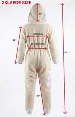 Beekeeping Suit Unisex 3 Layers Ventilated White ( 2XL) XX- LARGE SIZE